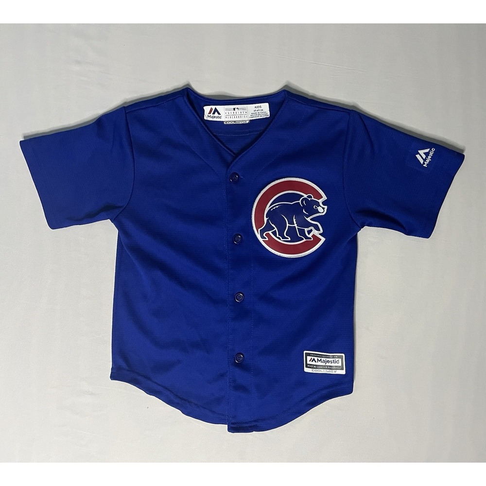 Majestic Chicago Cubs Anthony Rizzo Baseball Jersey Kid's Size 4T Blue #44 MLB